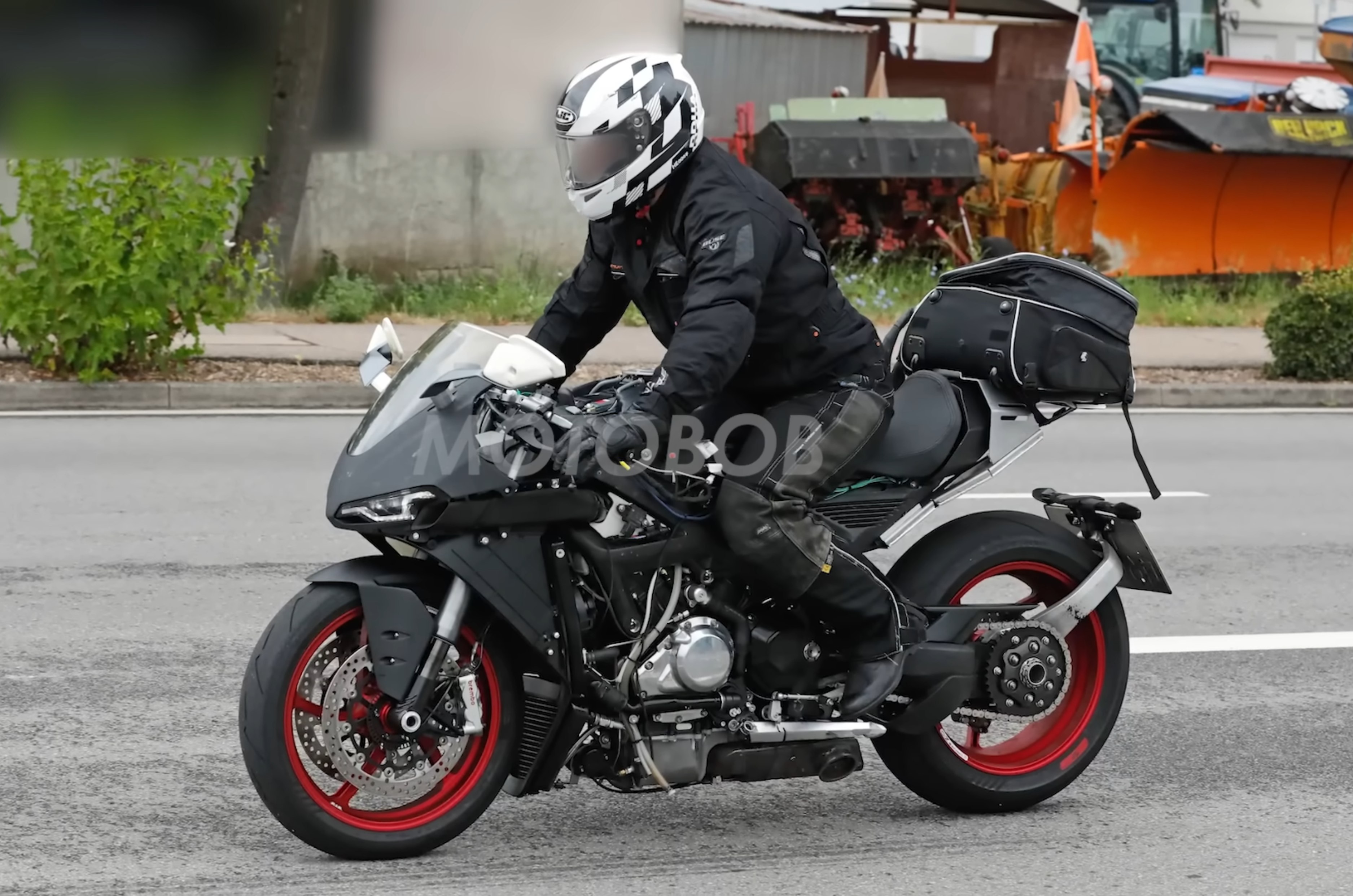 Norton V4 test mule spotted confirming teaser design
